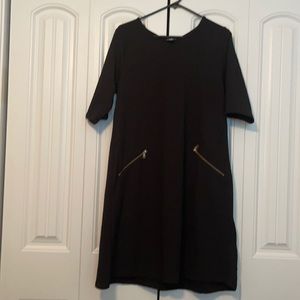 Black Herringbone Dress | XL